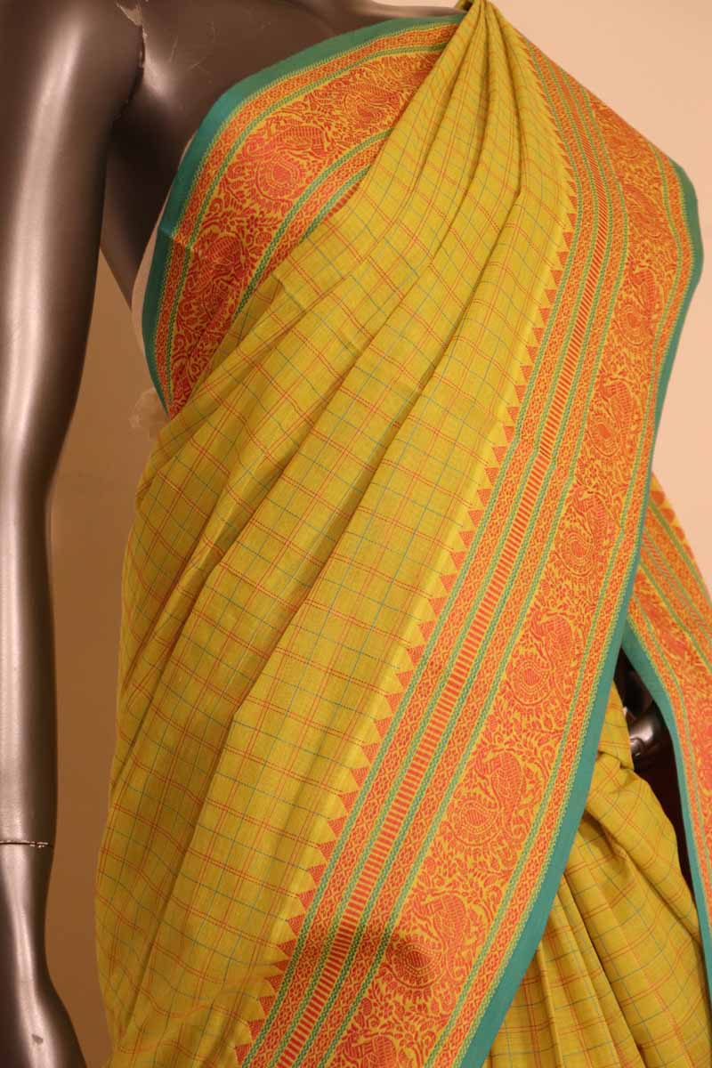 Village Thread Weave Silk Cotton Saree AG201116